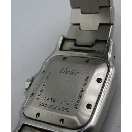 450 - A Cartier ladies Santos diamond and stainless steel watch, model 2319. automatic movement, stainless... 