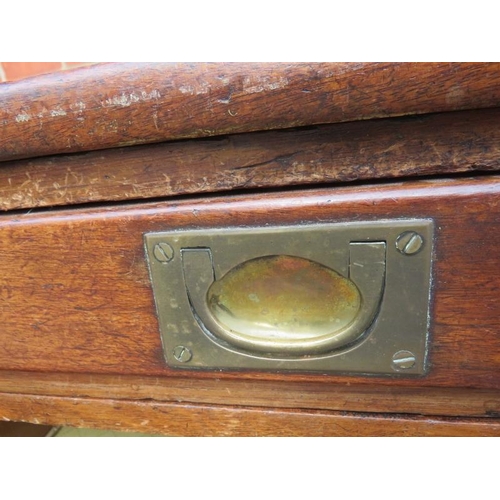 731 - A large 19th century mahogany pedestal sideboard/desk, the top with two long drawers fitted with twi... 