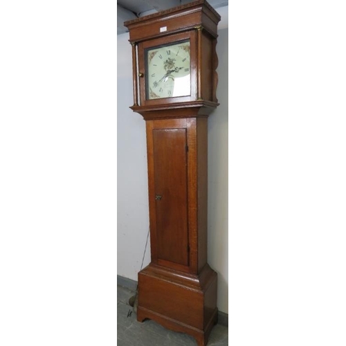 867 - A Georgian oak cased 30-hour striking longcase clock by W. Strickland of Tenterden, with diamond car... 