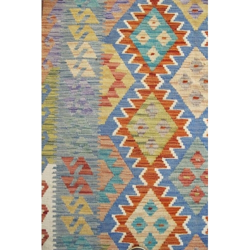 903 - Anatolian Kilim rug, good strong vibrant colours, repeat diamond pattern and in good condition, 1.89... 