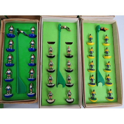 247 - A quantity of vintage Subbuteo teams, pitches and accessories including 10 teams, three pitches, goa... 