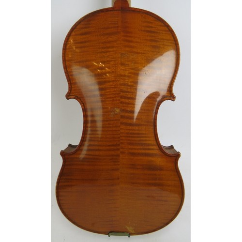 118 - A good quality Hawkes & Sons Tyrolese violin 4/4, c1930. Original case, 2 bows, spare bridge etc.
Co... 