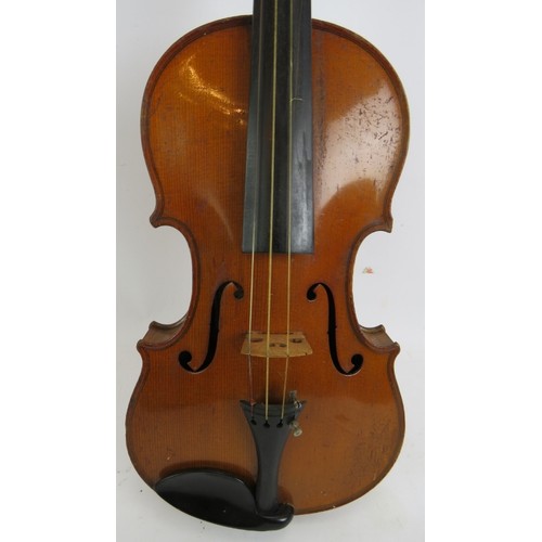 118 - A good quality Hawkes & Sons Tyrolese violin 4/4, c1930. Original case, 2 bows, spare bridge etc.
Co... 