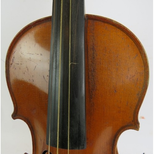 118 - A good quality Hawkes & Sons Tyrolese violin 4/4, c1930. Original case, 2 bows, spare bridge etc.
Co... 