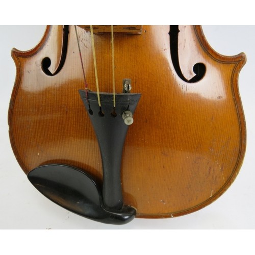 118 - A good quality Hawkes & Sons Tyrolese violin 4/4, c1930. Original case, 2 bows, spare bridge etc.
Co... 