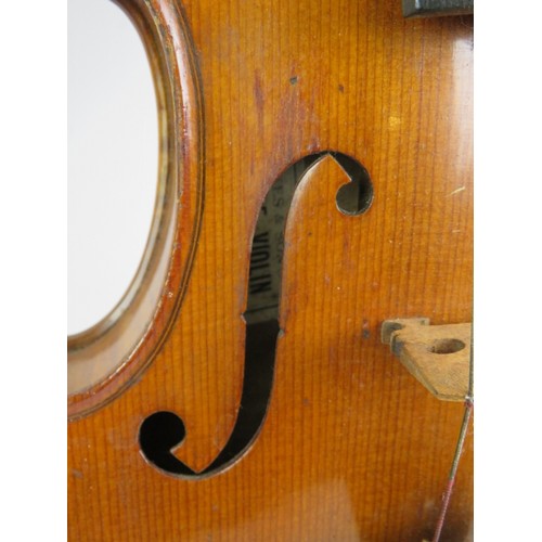 118 - A good quality Hawkes & Sons Tyrolese violin 4/4, c1930. Original case, 2 bows, spare bridge etc.
Co... 