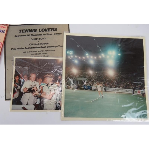 100 - A collection of Bjorn Borg related tennis ephemera including a signed ticket for the Scandinavian Ba... 