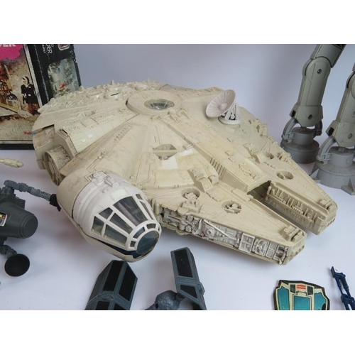 105 - A collection of vintage Star Wars toys including a boxed Palitoy Snow Speeder, a Kenner Products 197... 