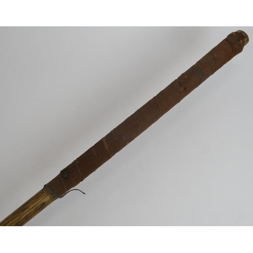 106 - An antique hickory shafted 'Block' putter golf club, lead weighted. Length 103 cm. No maker's marks.... 