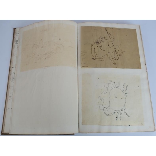 109 - A 19th century Vellum bound journal dated 1822-1880s. Containing handwritten notes on mathematics, E... 