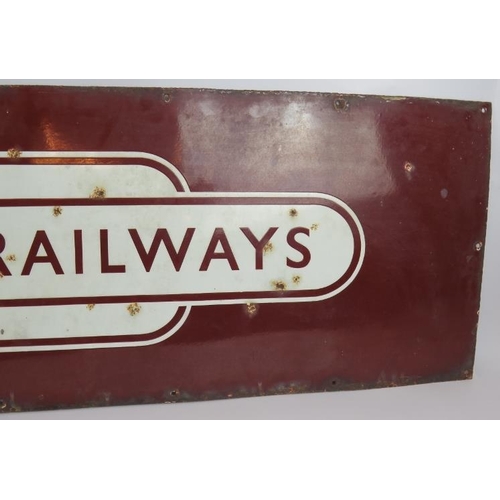 11 - A vintage British Railways enamel sign, Western region. 140cm x 42cm.
Condition report: Age related ... 