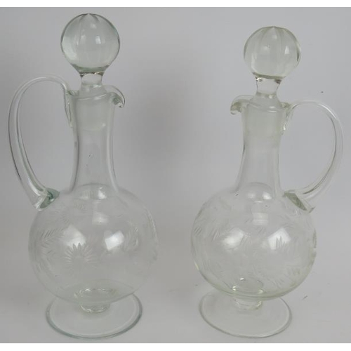 136 - A collection of mainly antique decanters including a pair of 19th century decanters, a Regency lique... 