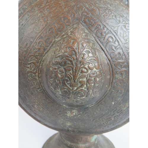 151 - A finely decorated Indian bronze ewer of large proportions. Height 54cm.
Condition report: Repair to... 