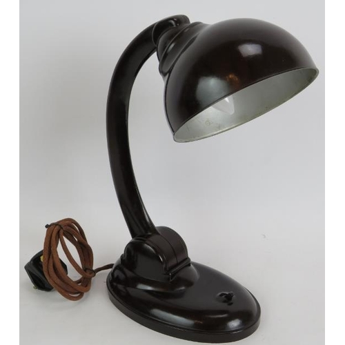 163 - A vintage 1930's Bakelite desk lamp by Eric Kirkham Cole (Ecko Ltd) with adjustable neck and shade. ... 