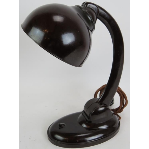 163 - A vintage 1930's Bakelite desk lamp by Eric Kirkham Cole (Ecko Ltd) with adjustable neck and shade. ... 