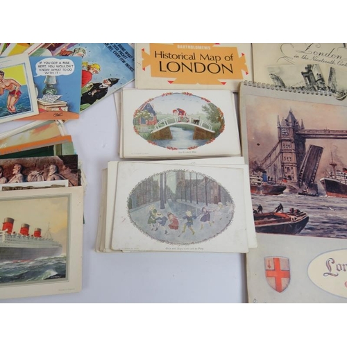 170 - A mixed lot including saucy postcards, cigarette cards, postcards and music book by Willebeek Le Mai... 