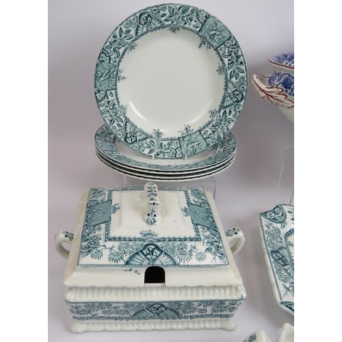 173 - A 12 piece 19th century aesthetic movement dinner set by ceramic Art Co Ltd consisting of tureens, p... 