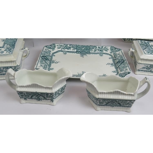 173 - A 12 piece 19th century aesthetic movement dinner set by ceramic Art Co Ltd consisting of tureens, p... 