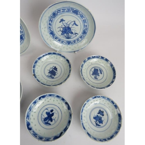 198 - Eleven Chinese porcelain blue and white bowl and dishes, all signed to base. Largest 14.5cm diameter... 