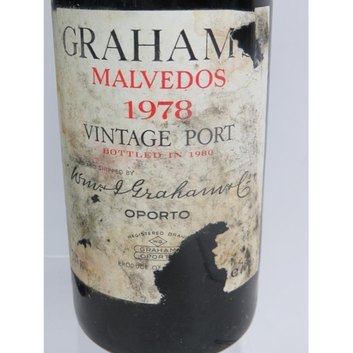 202 - One bottle of Graham's Malvedos vintage port 1978, 75cl 20% vol and one bottle of Symington's Quinta... 