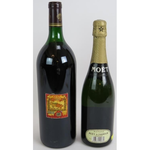 203 - One bottle of Moet Et Chandon Brut Imperial Champagne 75cl, 12% vol and one Magnum of Marquis De Ari... 