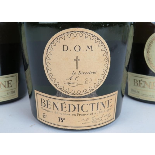 229 - Three bottles of D.O.M. Benedictine, one bottle c1960s 75cl, 43% vol. (3).
Condition report: One bot... 