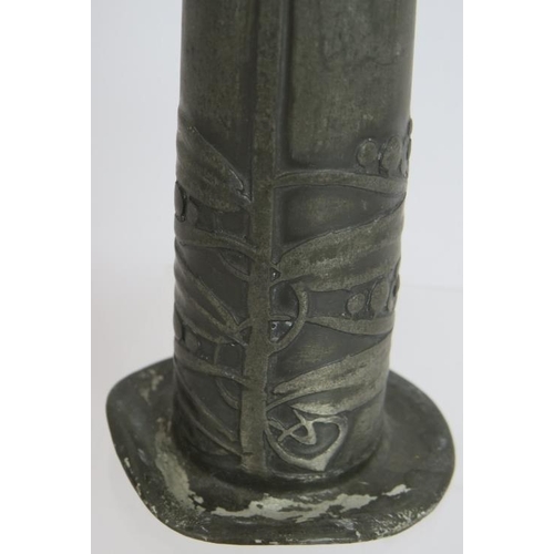 23 - A Tudric pewter spill vase by Archibald Knox for Liberty & Co, design No 0819. Height 15.5cm.
Condit... 