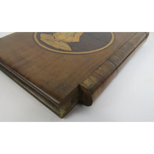 252 - Four 19th century wooden treen souvenir card cases including two Jerusalem examples, one Killarney L... 