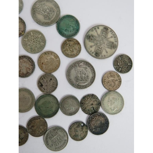 300 - A collection of mainly British silver coins from Queen Victoria to George VI. Gross weight 123 grams... 