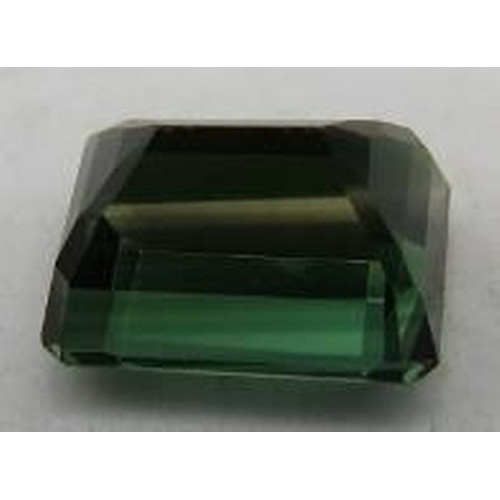 342 - Octagon faceted forest green 12mm x 9mm loose stone. Possibly 6.05cts natural African tourmaline. Go... 