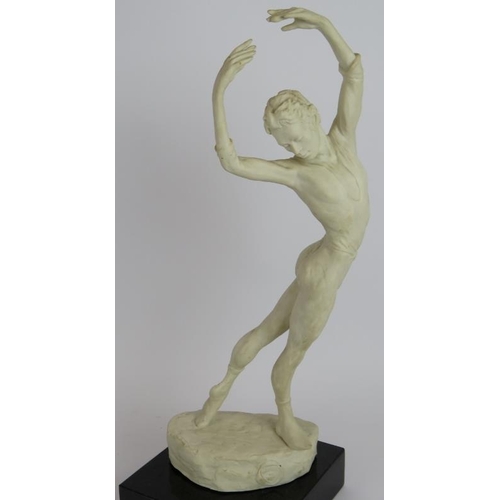 56 - A Spode Bisque porcelain study sculpture of ballet dancer Anthony Dowell by Enzo Plazzotta c1975, mo... 