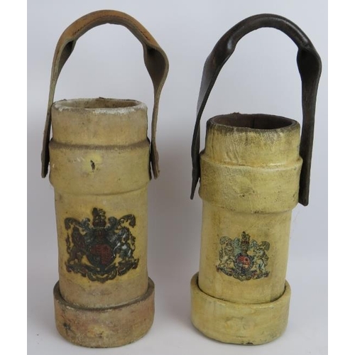 59 - Two antique British naval cordite ammunition buckets, each with King's Crown Royal Coat of Arms, bot... 