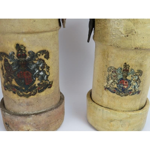 59 - Two antique British naval cordite ammunition buckets, each with King's Crown Royal Coat of Arms, bot... 