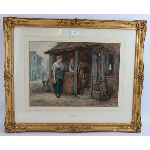 597 - John Dawson Watson (1832-1892) - 'The Village Smithy', watercolour, signed with initials and dated 1... 