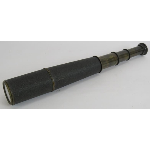 73 - A WW1 period Broadhurst Clarkson three draw brass telescope, stamped: TFL: S16 (MKIV). Also GS Broad... 