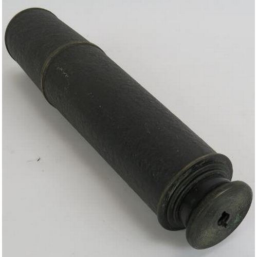 73 - A WW1 period Broadhurst Clarkson three draw brass telescope, stamped: TFL: S16 (MKIV). Also GS Broad... 