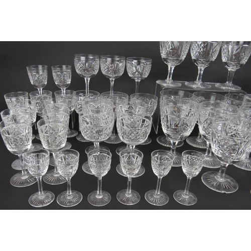 92 - A large suite of Edinburgh crystal E&L drinking glasses including 10 red wine, 10 white wine, 11 she... 