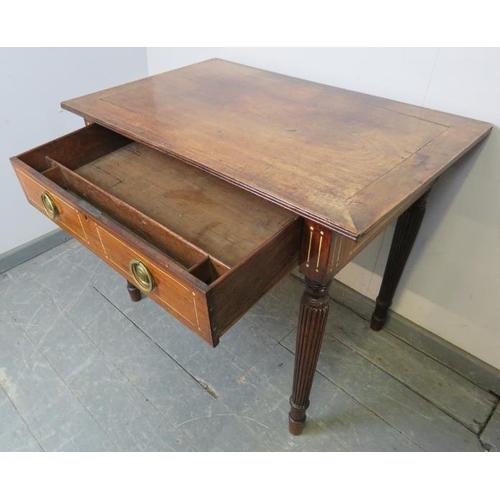 744 - A good 18th century mahogany side table in the manner of Gillows, with reeded edge and inlaid frieze... 