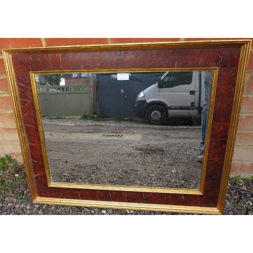 864 - A vintage walnut and parcel gilt rectangular wall mirror. 
Condition report: Some cracking to walnut... 