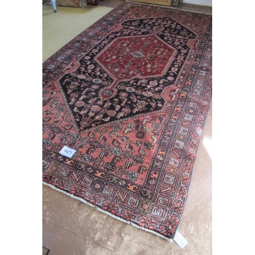 917 - North West Persian Malayer carpet. Large central pattern with deep borders. Good colour and conditio... 