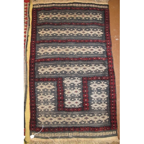 930 - Three small Persian rugs all in okay condition. Largest 133cm x 87cm. Please see images for conditio... 