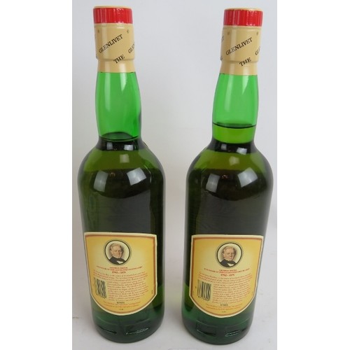 221 - Two bottles of Genlivet 12 year old single malt Scotch whisky in presentation boxes and with origina... 