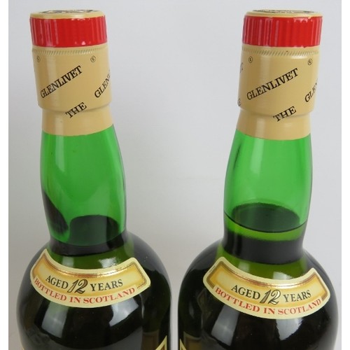 221 - Two bottles of Genlivet 12 year old single malt Scotch whisky in presentation boxes and with origina... 