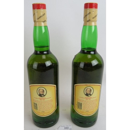 222 - Two bottles of Genlivet 12 year old single malt Scotch whisky in presentation boxes and with origina... 