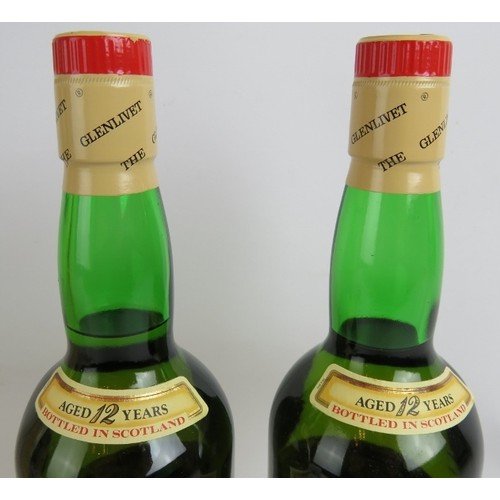 222 - Two bottles of Genlivet 12 year old single malt Scotch whisky in presentation boxes and with origina... 