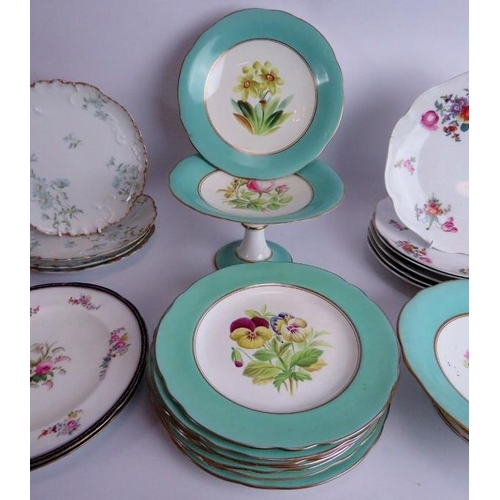 114 - A collection of antique Limoges and other plates and Tazzas, mostly hand decorated. (28).
Condition ... 