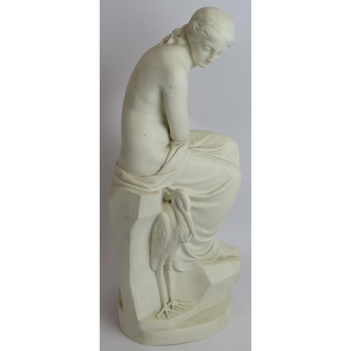 127 - A 19th century Mintons Parian ware figure 'Solitude' after J Lawlor, stamped Art Union of London 185... 