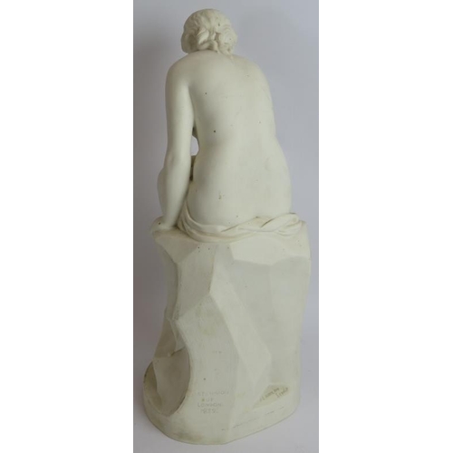 127 - A 19th century Mintons Parian ware figure 'Solitude' after J Lawlor, stamped Art Union of London 185... 