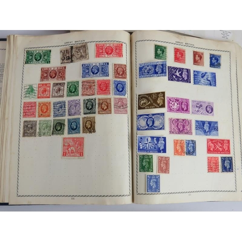 135 - A vintage stamp album and contents including a Penny Black, also a small collection of first day cov... 