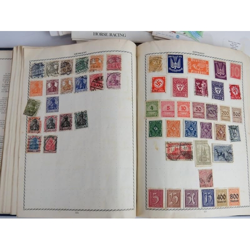 135 - A vintage stamp album and contents including a Penny Black, also a small collection of first day cov... 